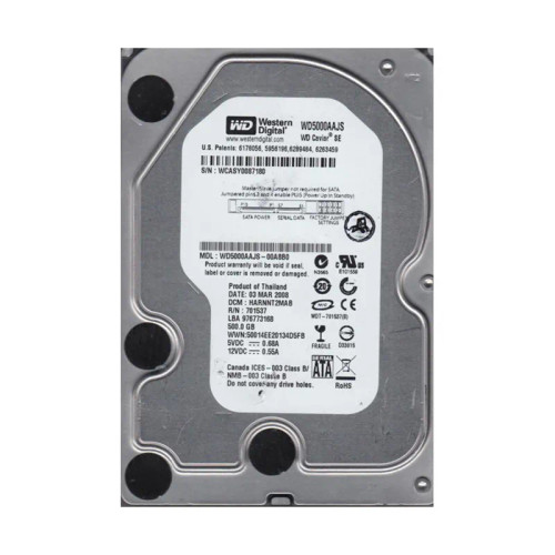 WD5000AAJS-00A8B0 - Western Digital 500GB 7200RPM SATA 3.5" 8MB HDD