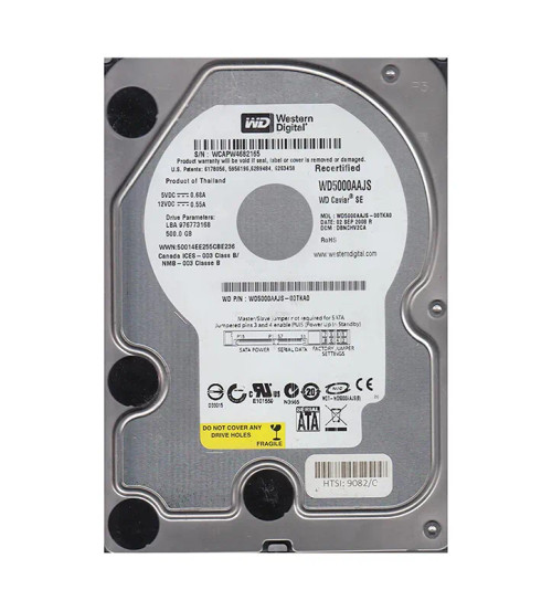 WD5000AAJS-00TKA0 - Western Digital 500GB 7200RPM SATA 3Gb/s 3.5" HDD
