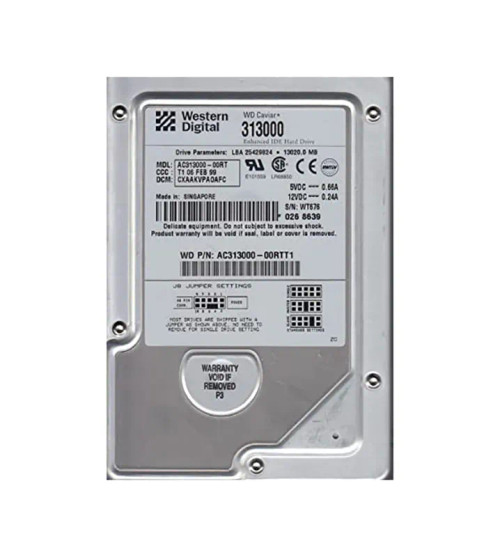 AC313000-00RTT1 - Western Digital 13GB 5400RPM EIDE 3.5" HDD