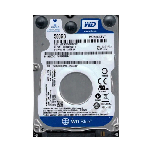 WD5000LPVT-24G33T1 - Western Digital 500GB 5400RPM SATA 8MB 2.5" HDD