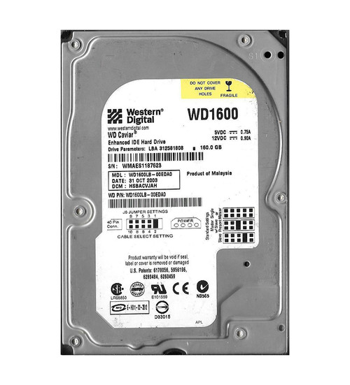 WD1600LB-00EDA0 - WD 160GB 7200RPM EIDE 3.5" HDD