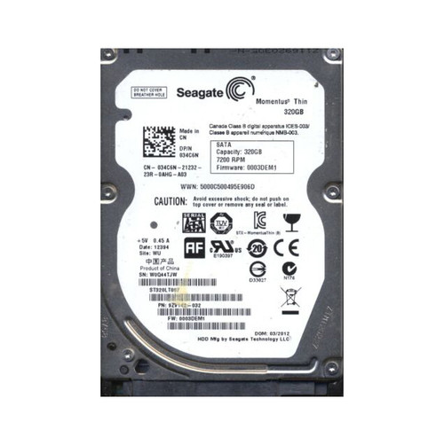 9ZV142-032 - Seagate 320GB 7200RPM SATA 3Gb/s 2.5" HDD