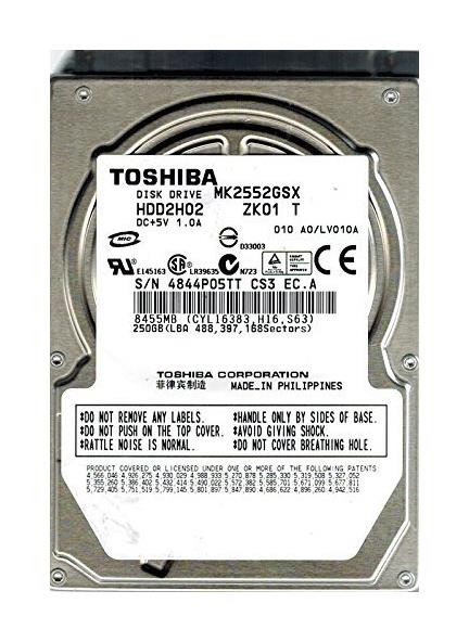 HDD2H02Z - TOSHIBA 250GB 5400RPM SATA 8MB 2.5" HDD