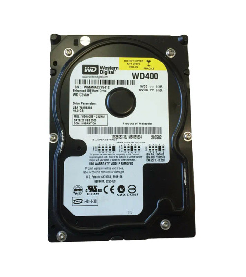 WD400BB-23JHA1 - Western Digital 40GB 7200RPM EIDE 2MB 3.5" HDD