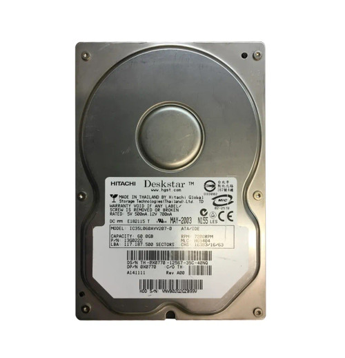 X0770 - Dell 60GB 7200RPM IDE/ATA 3.5" HDD