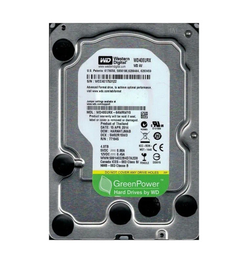 WD40EURX-64WRWY0 - Western Digital 4TB 5400RPM SATA 6Gb/s 64MB 3.5" HDD