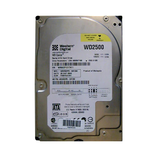 WD2500PD-00FZB0 - Western Digital 250GB 7200RPM SATA 8MB 3.5" HDD