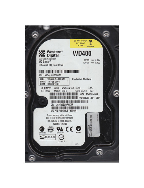 WD400LB-60DNA1 - Western Digital 40GB 7200RPM EIDE 2MB 3.5" HDD