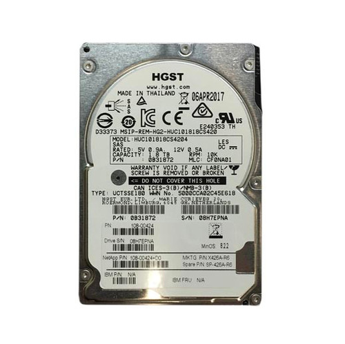 X426A-R6 - NetApp 1.8TB 10000RPM SAS 6Gb/s 2.5-Inch Hard Drive