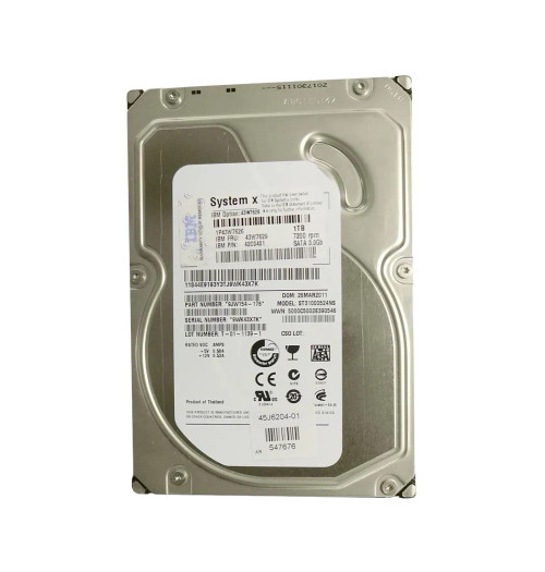 45J6204 - Lenovo 1TB 7200RPM SATA 3.5" Hot Swap HDD