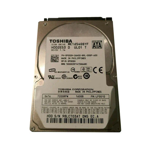 MK1654GSYF - TOSHIBA 160GB 7200RPM SATA 3Gb/s 2.5" HDD