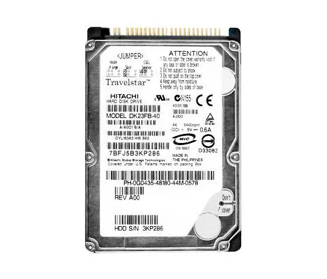 DK23FB-40 - Hitachi 40GB 5400RPM IDE ATA-100 8MB 2.5" HDD