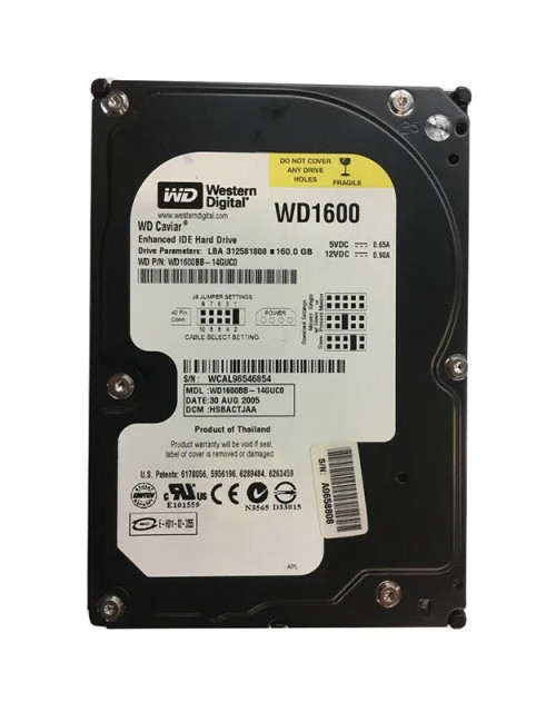 WD1600BB-14GUC0 - Western Digital 160GB 7200RPM EIDE 3.5" HDD