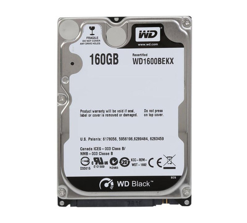 WD1600BEKX - Western Digital Black 160GB 7200RPM SATA 6Gb/s 16MB Cache CE 2.5-Inch Hard Drive