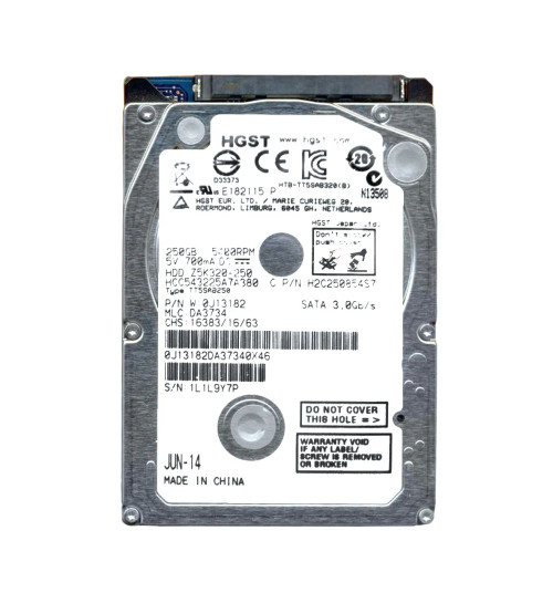 HCC543225A7A380 - HGST 250GB 5400RPM SATA 2.5" HDD