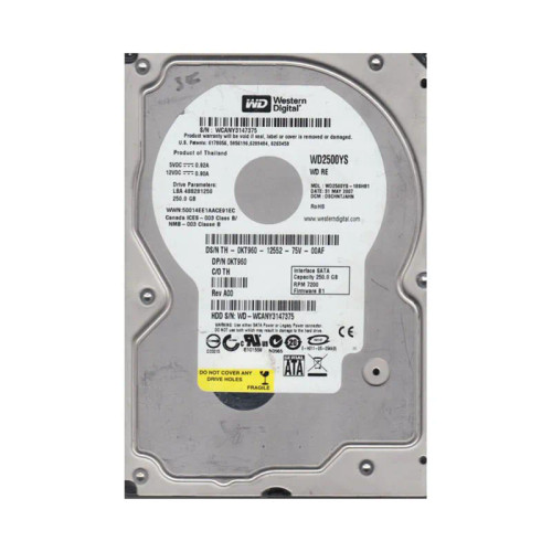 WD2500YS-18SHB1 - WD 250GB 7200RPM SATA 3.5" HDD