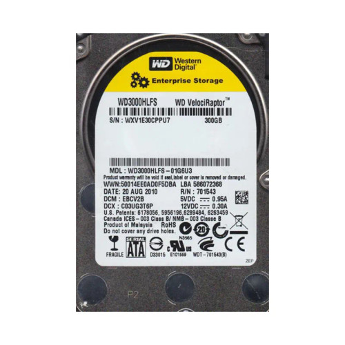 WD3000HLFS-01G6U3 - Western Digital 300GB 10000RPM SATA 3.5" HDD