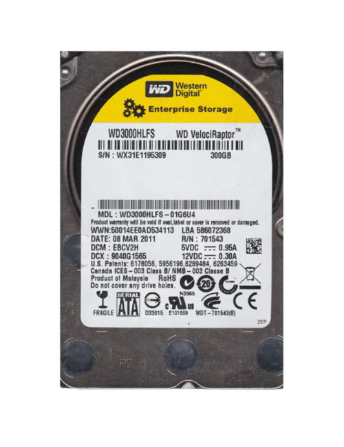 WD3000HLFS-01G6U4 - Western Digital 300GB 10000RPM SATA 3.5" HDD