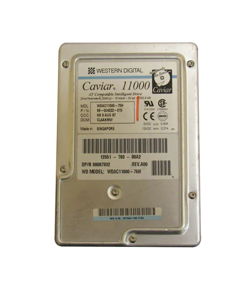 WDAC11000-75H - Western Digital 1.05GB 5200RPM IDE 3.5" HDD