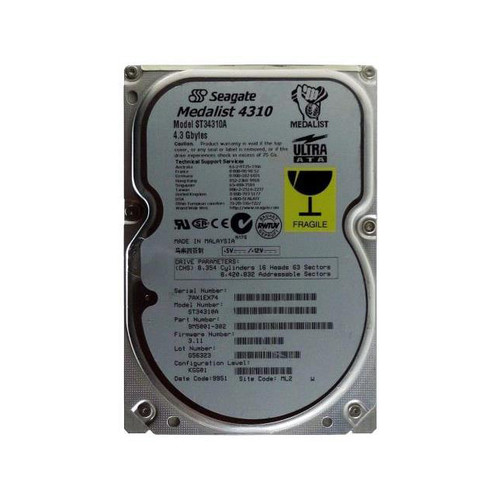 9M5001-302 - Seagate 4.3GB 5400RPM IDE Ultra ATA/33 ATA-4 512KB Cache 3.5-Inch Hard Drive