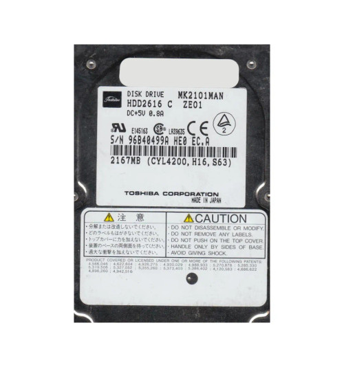 HDD2616 - TOSHIBA 2.16GB 4200RPM IDE 2.5" HDD