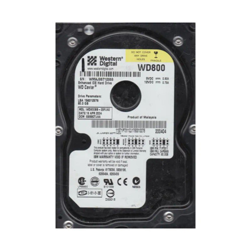 WD800BB-23FJA0 - Western Digital 80GB 7200RPM EIDE 2MB 3.5" HDD