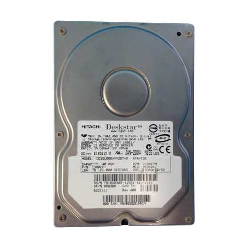 X0308 - Dell 40GB 7200RPM IDE ATA-100 2MB 3.5" HDD