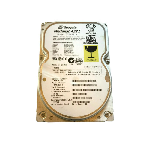 Seagate Medalist 4321 Series 4.3GB 5400RPM IDE Ultra ATA/33 128KB Cache Hard Drive for CE 3.5-Inch Drives