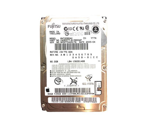 MHT2080AH - Fujitsu 80GB 5400RPM IDE Ultra ATA/100 ATA-6 8MB Cache 2.5-Inch Hard Drive
