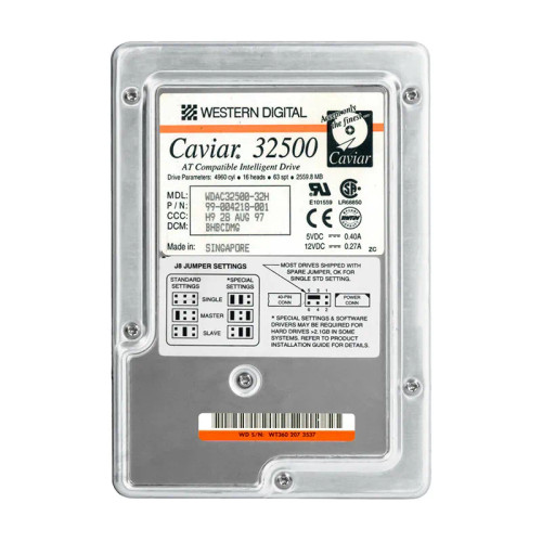 WDAC32500-32H - WESTERN DIGITAL 2.5GB 5200RPM IDE ATA HDD