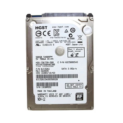 HCC547550A9E380 - HGST 500GB 5400RPM SATA 2.5" HDD