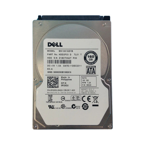 P2XD2 - Dell 160GB SATA 7200RPM 2.5" Hot-Plug HDD