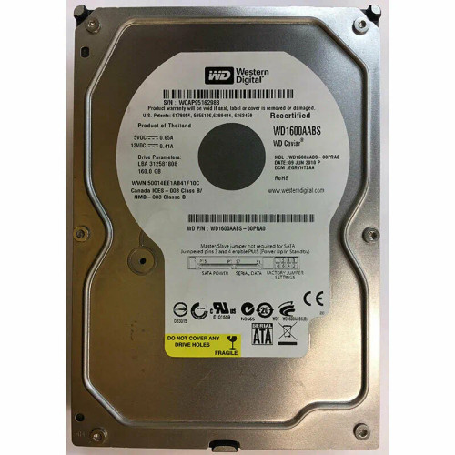 WD1600AABS-00PRA0 - Western Digital 160GB 7200RPM SATA 3Gb/s 3.5" HDD