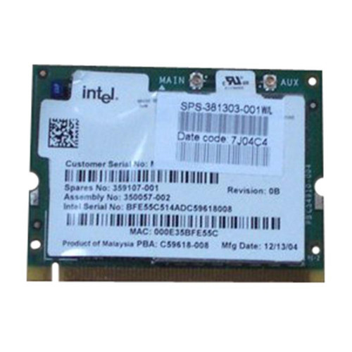 350057-002 - HP Mini PCI 802.11b/g 54Mbps Wireless Network Card