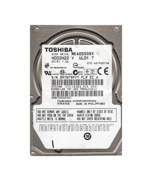 HDD2H22A - TOSHIBA 400GB 5400RPM SATA 8MB 2.5" HDD