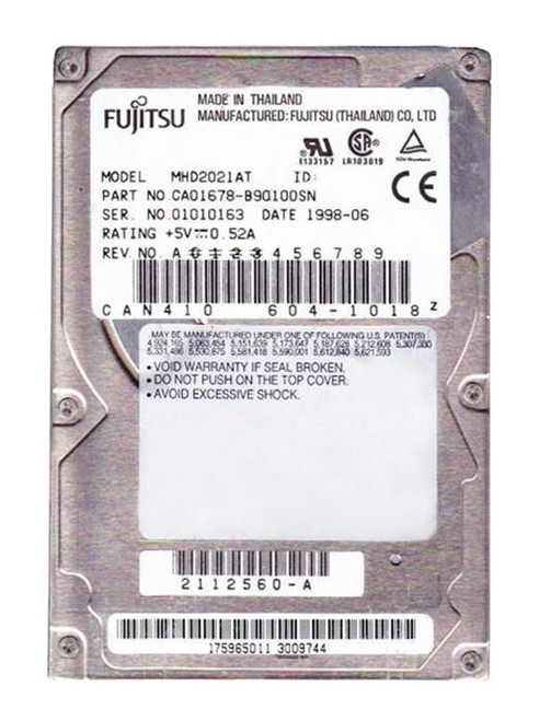 MHD2021AT - Fujitsu 2.16GB 4000RPM IDE 2.5" HDD