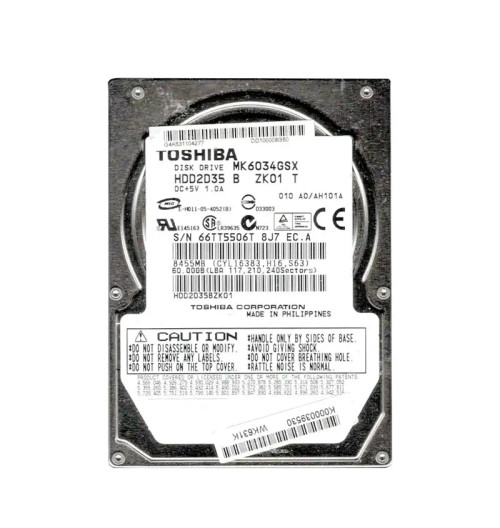 HDD2D35C - TOSHIBA 60GB 5400RPM SATA 2.5" HDD