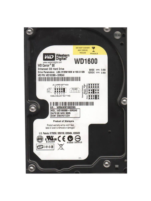 WD1600BB-00RDA0 - Western Digital 160GB 7200RPM EIDE 3.5" HDD