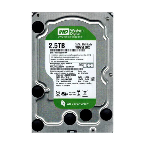 WD25EZRX-00MMMB0 - Western Digital 2.5TB 5400RPM SATA 6Gb/s 64MB 3.5" HDD