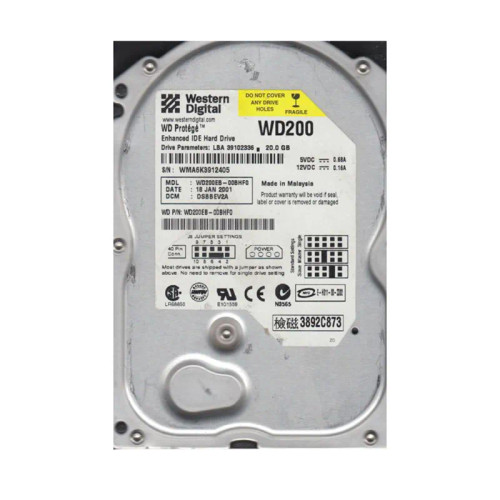 WD200EB-00BHF0 - Western Digital 20GB 5400RPM EIDE 2MB 3.5" HDD