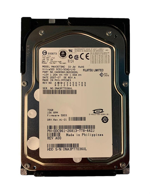 MAX3073NCI - Fujitsu 73GB 15000RPM Ultra320 SCSI 3.5" HDD