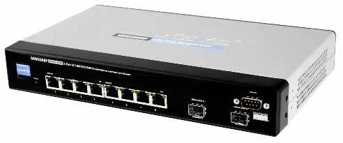 SRW2008MP - Linksys 8-Port Gigabit 2 MiniGBIC PoE Network Switch