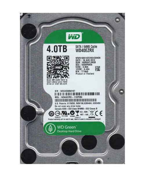 WD40EZRX-11SPEB0 - Western Digital 4TB 5400RPM SATA 6Gb/s 64MB 3.5" HDD