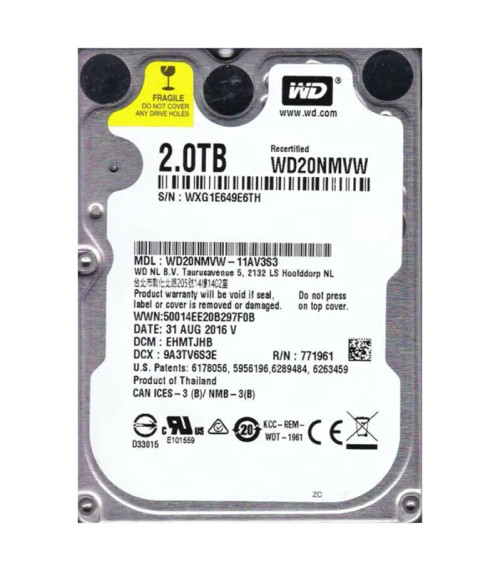 WD20NMVW-11AV3S3 - Western Digital 2TB 5400RPM USB 3.0 2.5" HDD