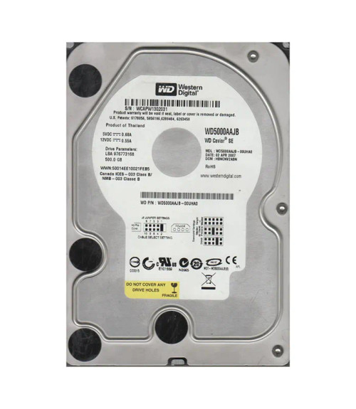 WD5000AAJB-00UHA0 - Western Digital 500GB 7200RPM EIDE 8MB 3.5" HDD