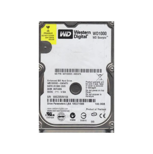 WD1000VE - Western Digital 100GB 5400RPM ATA-100 8MB 2.5" HDD