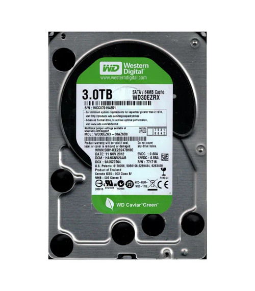 WD30EZRRX-00AZ6B0 - Western Digital 3TB 5400RPM SATA 6Gb/s 64MB 3.5" HDD