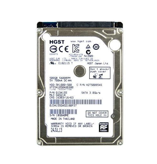 HTS541050A9E680 - HGST 500GB 5400RPM SATA 6Gb/s 2.5" HDD