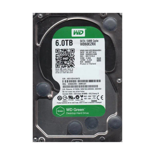 WD60EZRX-00MVLB1 - Western Digital 6TB 5400RPM SATA 64MB 3.5" HDD
