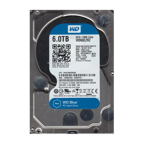 WD60EZRZ-00RWYB1 - Western Digital 6TB 5400RPM SATA 64MB 3.5" HDD